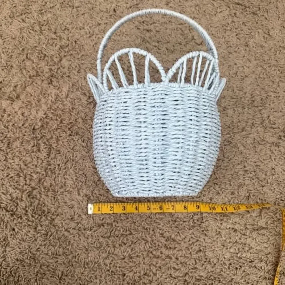 Set of 2 Light Blue Flower Girl / Easter Baskets